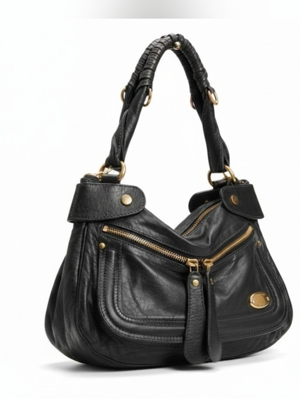 Chloe Bay Vintage 2000 Leather Shoulder Bag W/ Brass HW